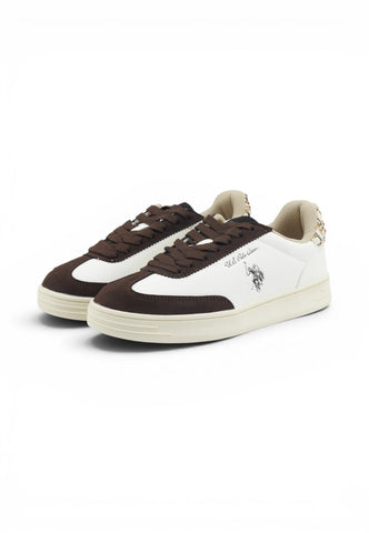 U.S. POLO Sneakers Donna Bianco Marrone ALPHA002A-AI27-WHI-DBR04