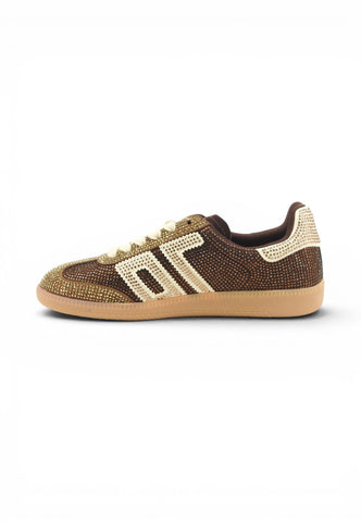 BACK70 Sneakers Donna Marrone Oro Strass 108005-000241-AI27