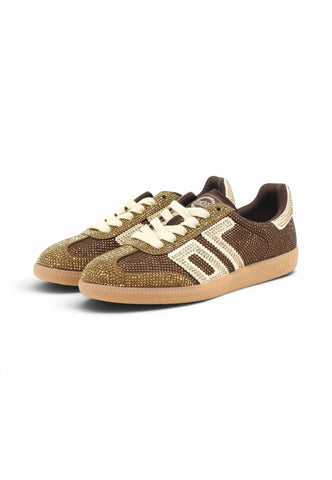 BACK70 Sneakers Donna Marrone Oro Strass 108005-000241-AI27