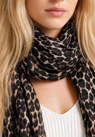 GUESS Foulard Donna Beige Marrone Animalier AW5533POL03-AI27-LEO