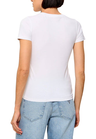GUESS T-Shirt Donna Bianco Nero W6YI51K4679-AI27-G011