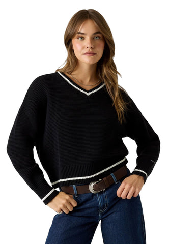 GUESS Maglione Donna Nero Bianco W6YR01Z0847-AI27-JBLK