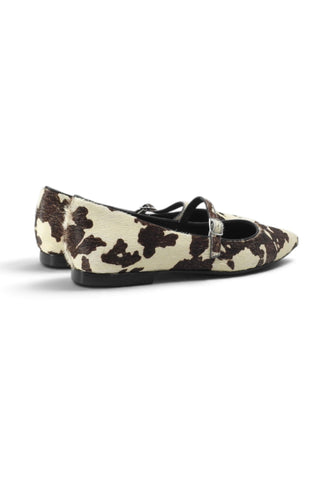 CRISTIN Ballerine Donna Bianco Marrone Animalier EMILY3 BEM-AI27