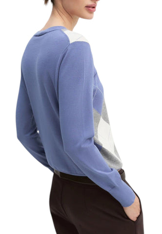 EMME MARELLA Maglione Donna Azzurro Grigio EMMCARABO-AI27-008