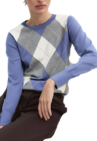 EMME MARELLA Maglione Donna Azzurro Grigio EMMCARABO-AI27-008