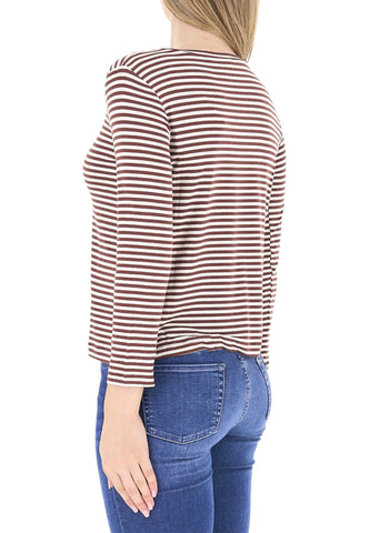 EMME MARELLA Maglia Donna Marrone Bianco EMMMORA-AI27-008