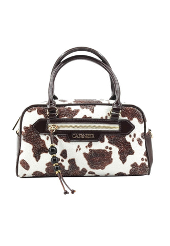 CAFE NOIR Borsa A Mano Donna Bianco Marrone Animalier C3NH1107-AI27-M138