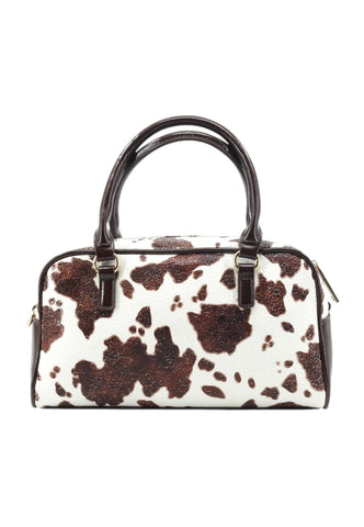 CAFE NOIR Borsa A Mano Donna Bianco Marrone Animalier C3NH1107-AI27-M138
