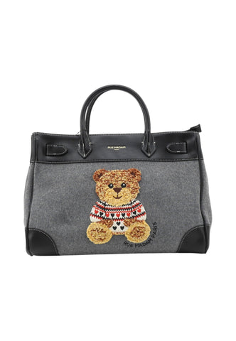RUE MADAME Borsa A Mano Donna Grigio Nero Orsetto 1623-AI27-GREY