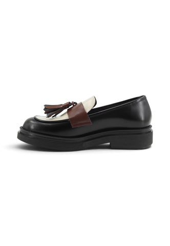 BELLE VIE Mocassini Donna Nero Bianco Marrone EMILIA2-NB-AI27