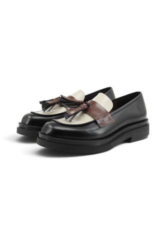 BELLE VIE Mocassini Donna Nero Bianco Marrone EMILIA2-NB-AI27