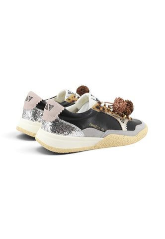 EMANUELE VEE Sneakers Donna Nero Multicolore Glitter 462P-103-11-P003CB-AI27-MSI
