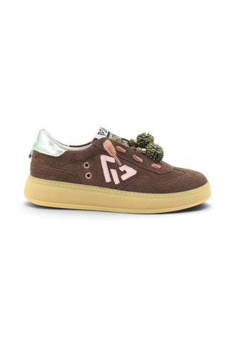 EMANUELE VEE Sneakers Donna Marrone Rosa Verde 462P-105-10-P011-AI27-DKBRO