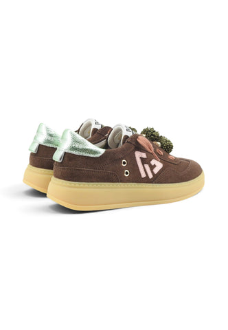 EMANUELE VEE Sneakers Donna Marrone Rosa Verde 462P-105-10-P011-AI27-DKBRO