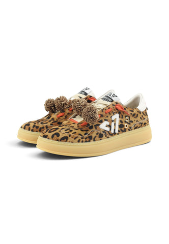 EMANUELE VEE Sneakers Donna Beige Nero Animalier 462P-105-10-P178-AI27-LEO
