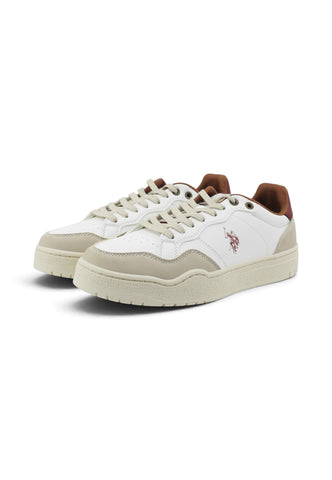 U.S. POLO ASSN. Sneakers Uomo Bianco Beige Bordeaux ELIA001A-AI27-WHI-DRE01