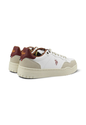 U.S. POLO ASSN. Sneakers Uomo Bianco Beige Bordeaux ELIA001A-AI27-WHI-DRE01