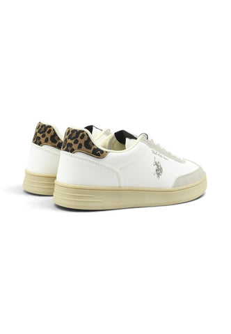 U.S. POLO Sneakers Donna Bianco Grigio Animalier ALPHA002A-AI27-WHI-LBE05