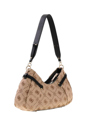 GUESS Borsa A Spalla Donna Beige Nero HWJP2231180-AI27-LEK
