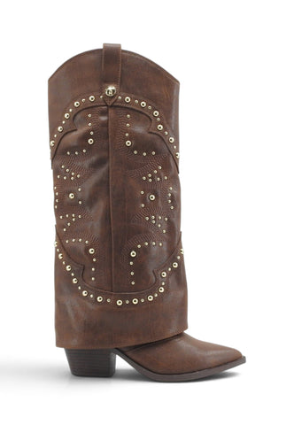 STEVE MADDEN Stivali Tacco Donna Marrone Borchie STAGECOACH-M-AI27