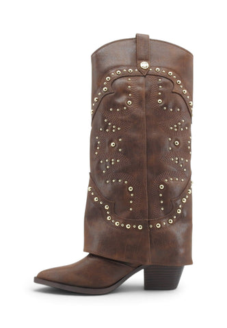 STEVE MADDEN Stivali Tacco Donna Marrone Borchie STAGECOACH-M-AI27