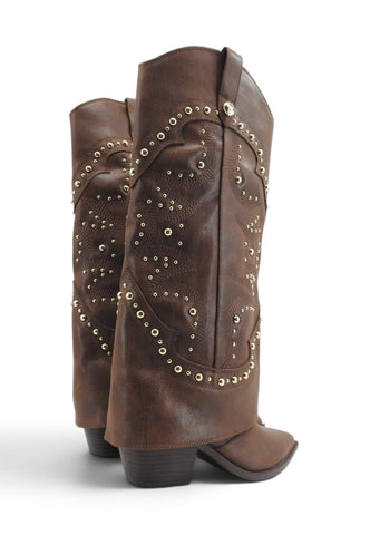 STEVE MADDEN Stivali Tacco Donna Marrone Borchie STAGECOACH-M-AI27