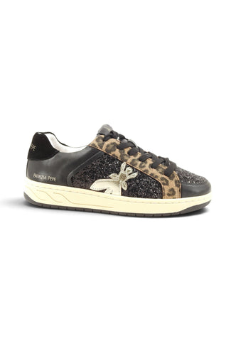 PATRIZIA PEPE Sneakers Donna Nero Animalier Glitter PK420-01-AI27