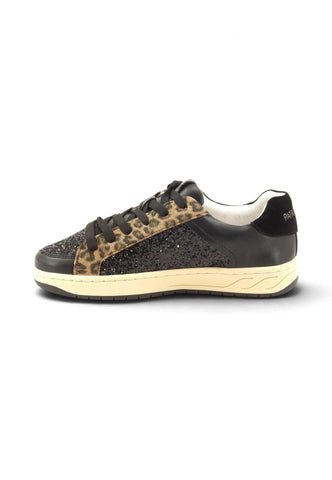 PATRIZIA PEPE Sneakers Donna Nero Animalier Glitter PK420-01-AI27