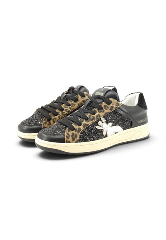 PATRIZIA PEPE Sneakers Donna Nero Animalier Glitter PK420-01-AI27