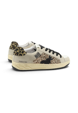 PATRIZIA PEPE Sneakers Donna Grigio Animalier Glitter PK420-06-AI27