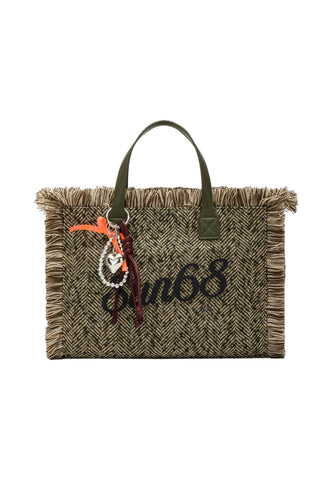 SUN68 Borsa Shopper Donna Verde Beige W46212-AI27-74