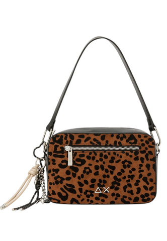 SUN68 Borsa A Spalla Donna Marrone Nero Animalier Y46239-AI27-7111