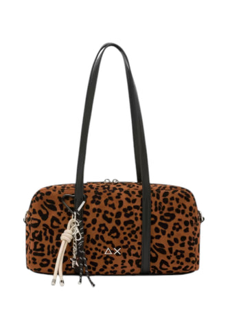 SUN68 Borsa A Spalla Donna Marrone Nero Animalier Y46243-AI27-7111
