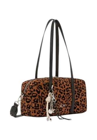 SUN68 Borsa A Spalla Donna Marrone Nero Animalier Y46243-AI27-7111