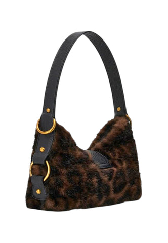 GUESS Borsa A Spalla Donna Marrone Nero Animalier HWLB9308720-AI27-LEO