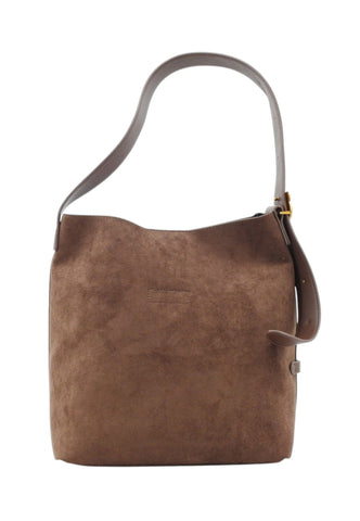 RUE MADAME Borsa A Spalla Donna Marrone Borchie 1599-AI27-SUEDE BROWN