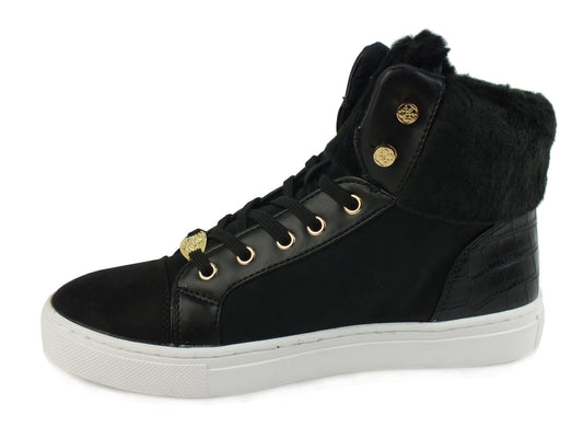 GUESS sneakers donna sportiva pelo TESSUTO BLACK NERO FLJRI4ESU12 inverno 2017