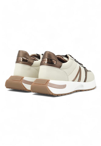 ALEXANDER SMITH Hyde Woman Running Lamè Sneaker Donna Cream Bronze HYW1346