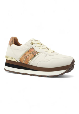 ALVIERO MARTINI 1° CLASSE Running Lamè Sneaker Donna White Beige 20110289