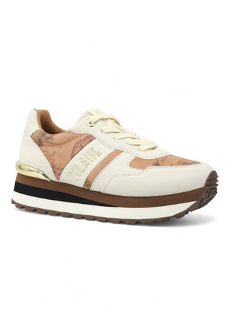 ALVIERO MARTINI 1° CLASSE Running Lamè Sneaker Donna White Beige 20120289