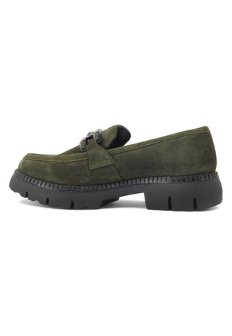 CAFENOIR Suede Mocassino Donna Verde EB6061