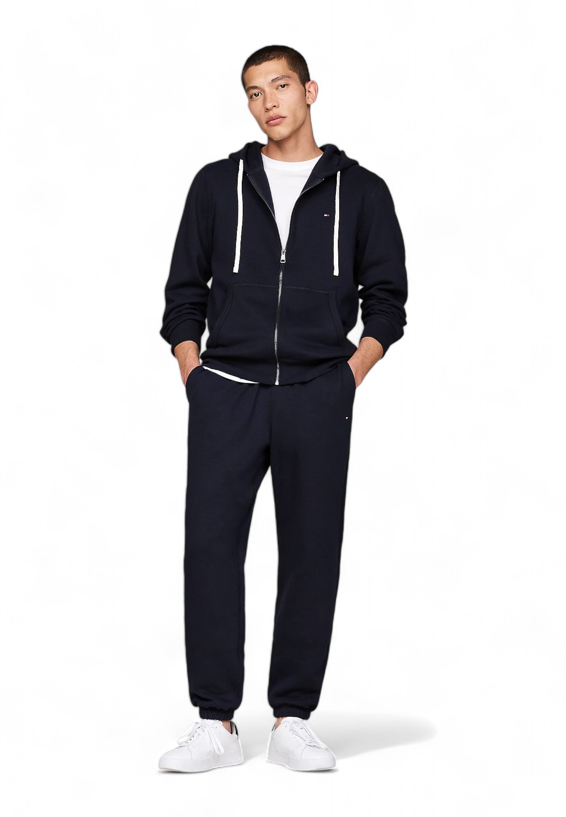 TOMMY HILFIGER Felpa Cappuccio Zip Uomo Blu MW0MW37234