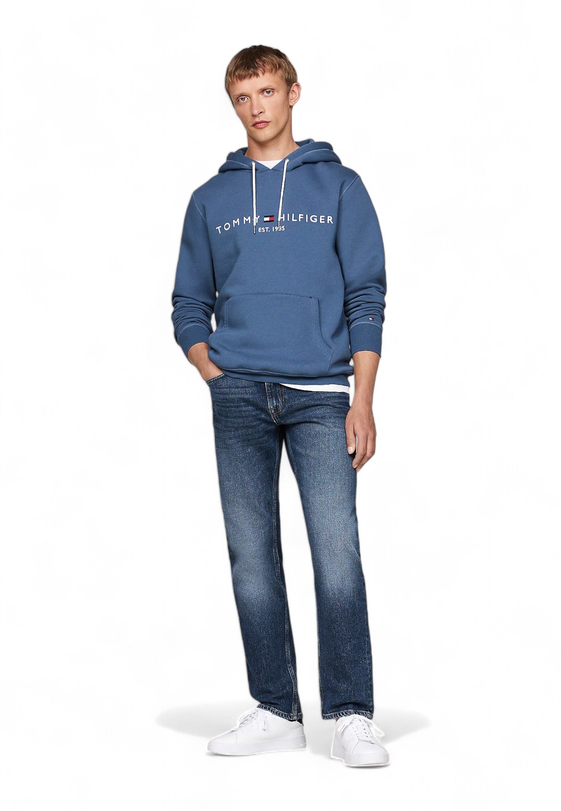 TOMMY HILFIGER Felpa Logo Cappuccio Uomo Blu MW0MW11599