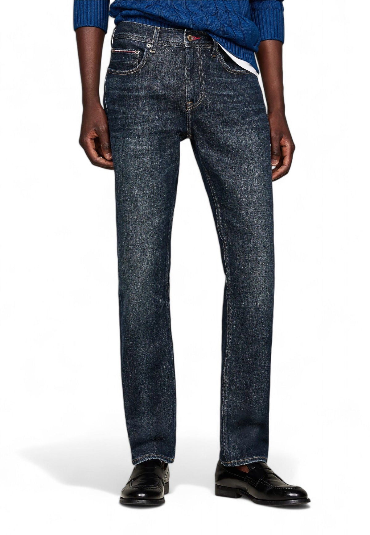 TOMMY HILFIGER Jeans Straight Fit Uomo Blu Denim MW0MW36669