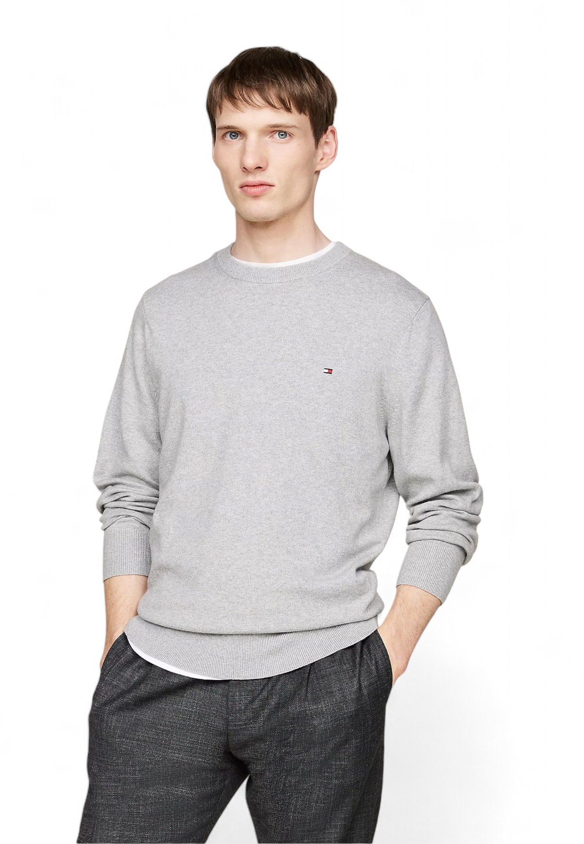 TOMMY HILFIGER Maglione Girocollo Cashmere Grigio MW0MW28046