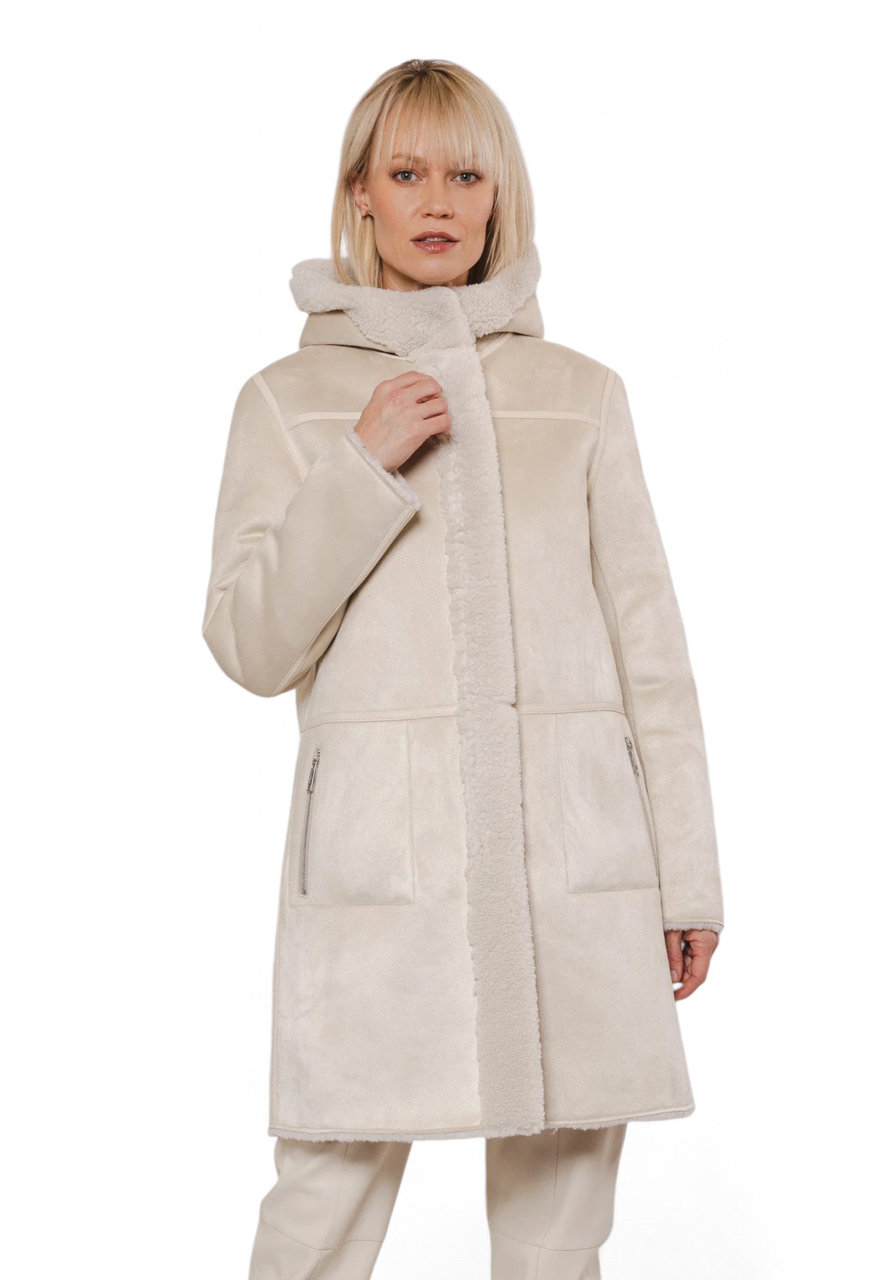 RINO&PELLE Giacca Cappotto Reversibile Ecru Beige ALINA7002412