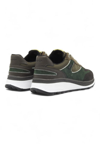 GEOX Running Suede Spherica Sneaker Uomo Coffee Green U46HGA00022C6T3X