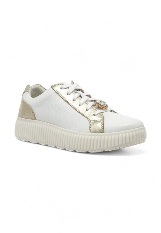 GEOX Sneaker Donna White Taupe D46XFG046JSC1ZH6