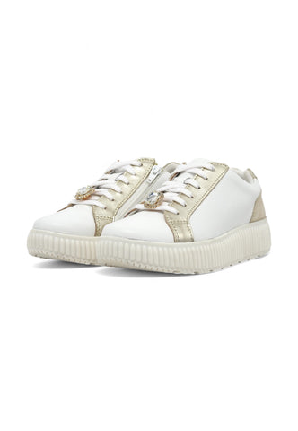 GEOX Sneaker Donna White Taupe D46XFG046JSC1ZH6