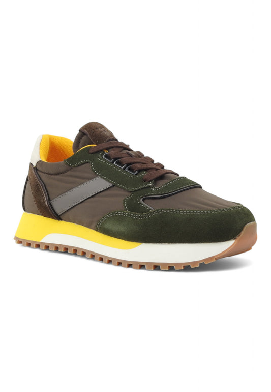 CAFENOIR Running Suede Sneaker Uomo Militare Multi PC6434